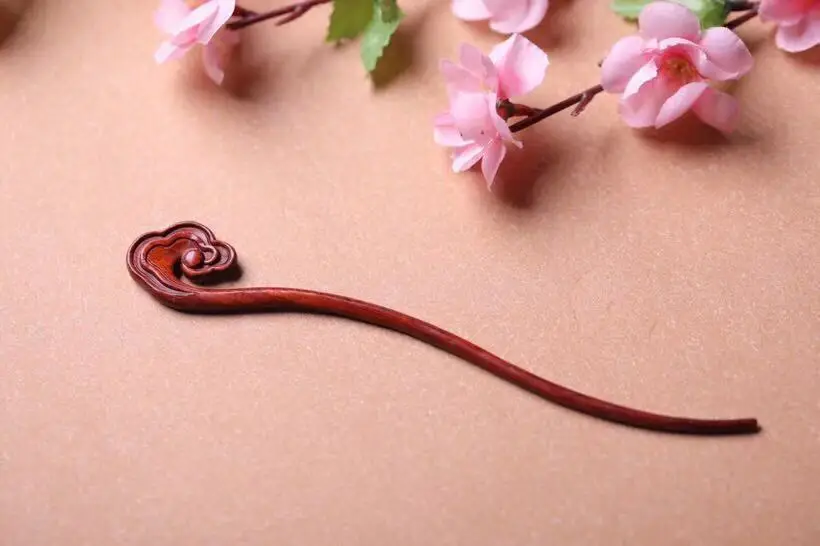 Antique Rhinoceros Horn Hairpin with Rosewood Cap - Image 16