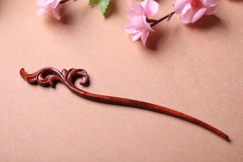 Antique Rhinoceros Horn Hairpin with Rosewood Cap - Image 20