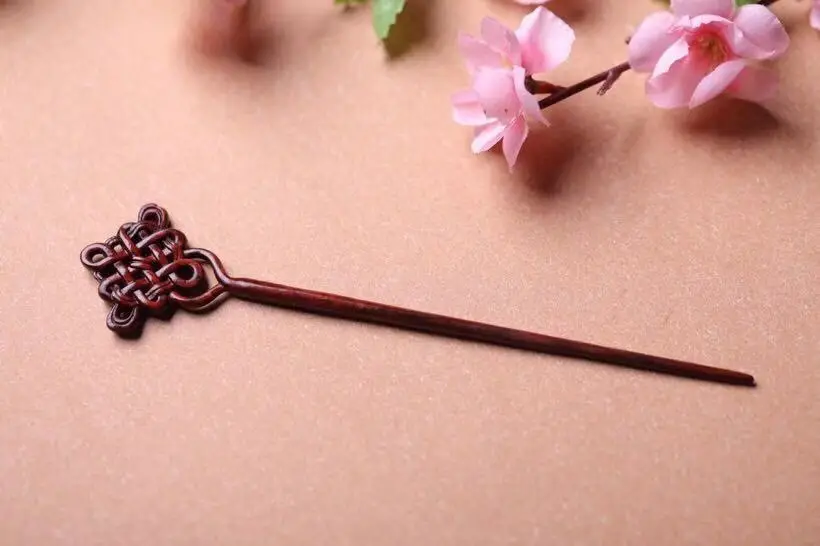 Antique Rhinoceros Horn Hairpin with Rosewood Cap - Image 18
