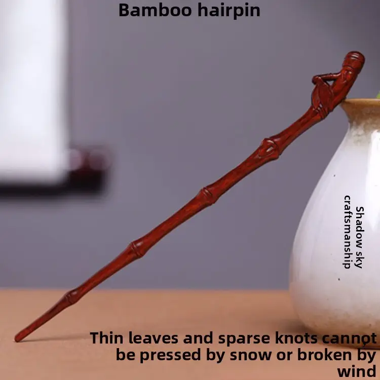 Antique Rhinoceros Horn Hairpin with Rosewood Cap - Image 3