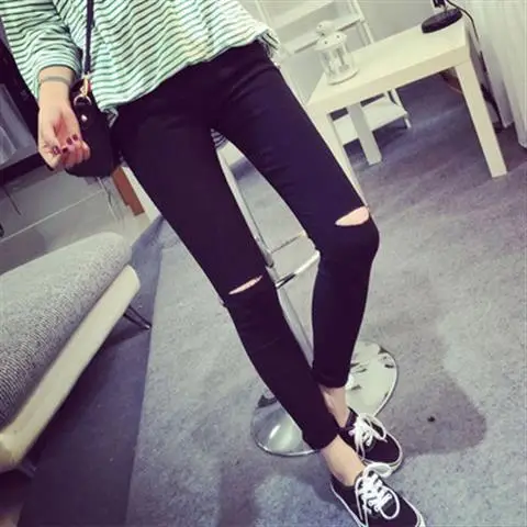 Plus Size Black Holes Leggings 100kg No Snagging - Image 9