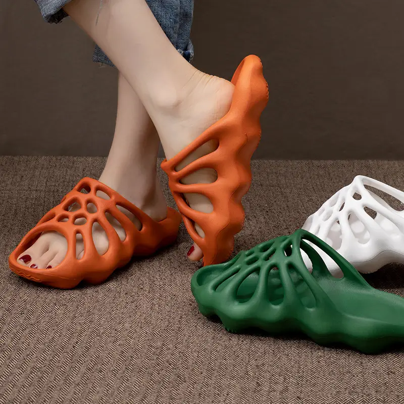 Women's Thick-Soled Slippers for Outdoor Wear, Summer Beach Shoes, Casual Spider Web Sandals, One-Piece Molded Sandals, Quick-Drying Women's Slippers - Image 6