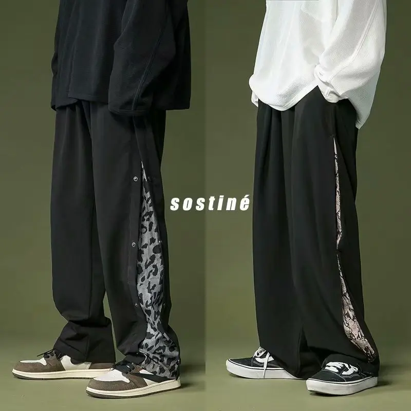 Wide Leg Casual Pants Men Loose Straight Hong Kong Style - Image 4