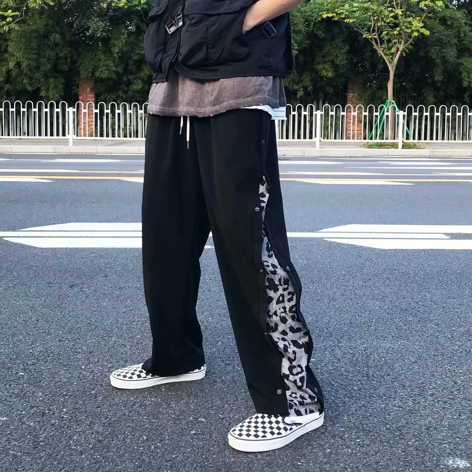 Wide Leg Casual Pants Men Loose Straight Hong Kong Style - Image 5