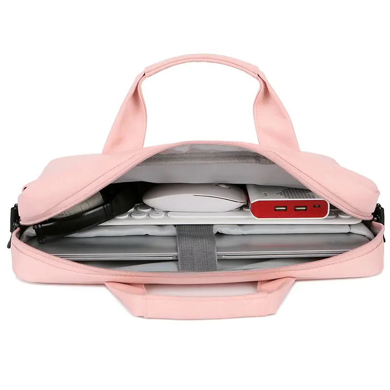 16inch Laptop Shoulder Bag Pink Black One Shoulder - Image 7