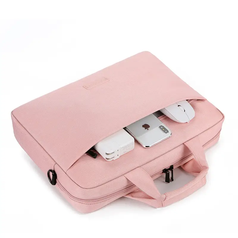 16inch Laptop Shoulder Bag Pink Black One Shoulder - Image 8