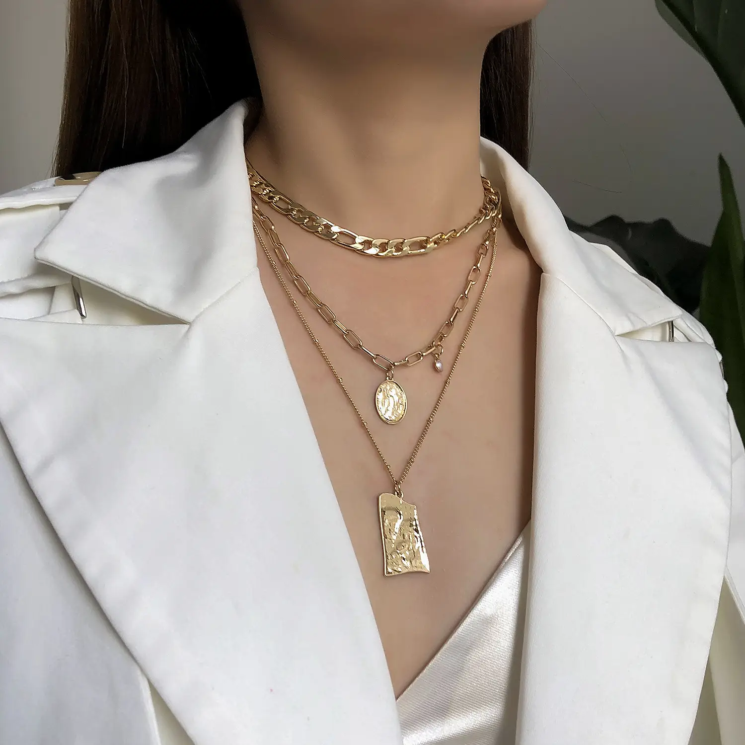 Multi Layer Gold Pendant Necklace for Women - Image 4