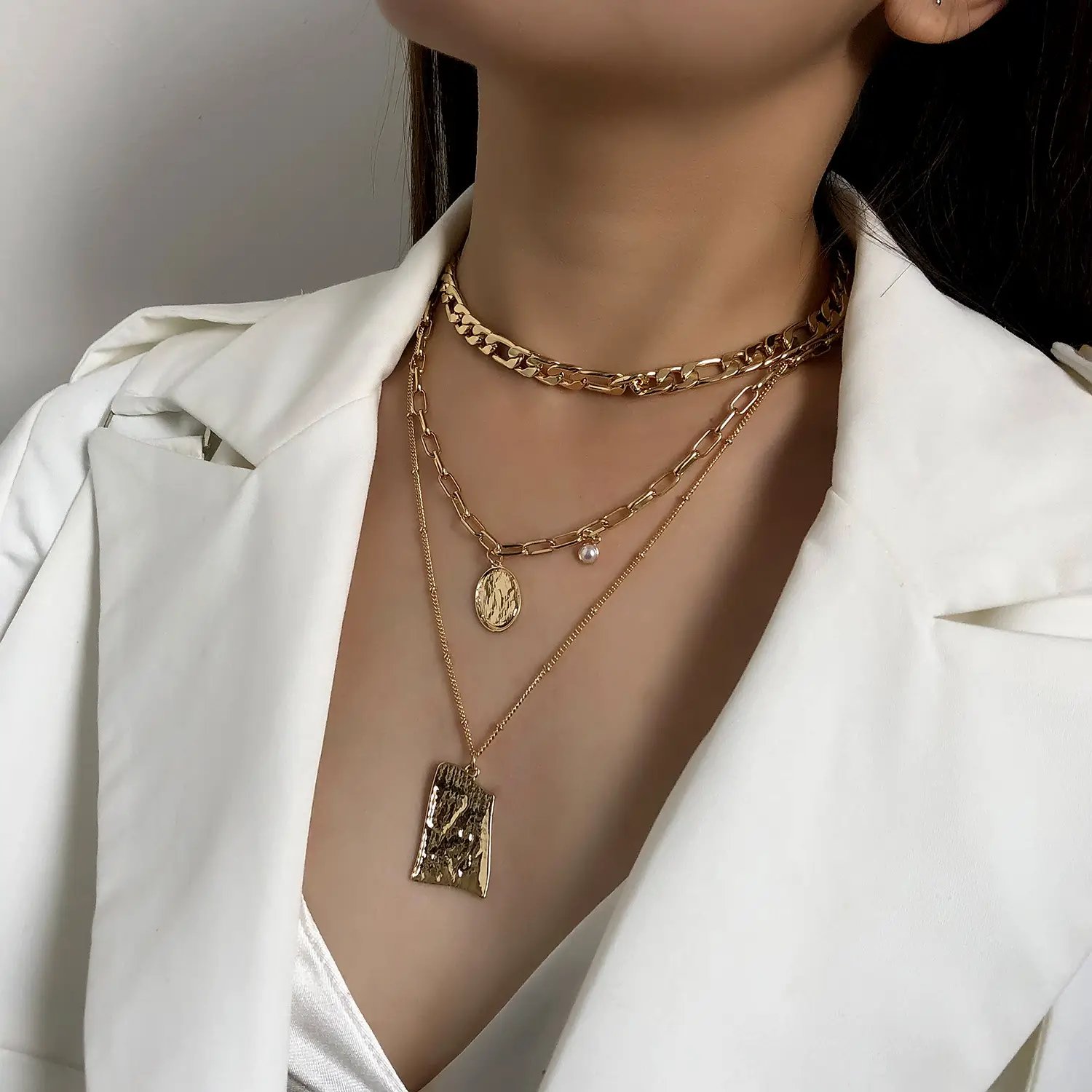 Multi Layer Gold Pendant Necklace for Women - Image 5