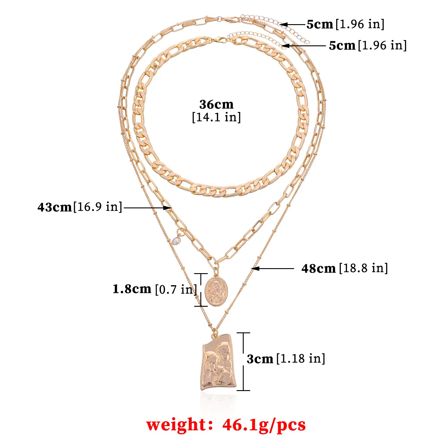Multi Layer Gold Pendant Necklace for Women - Image 7