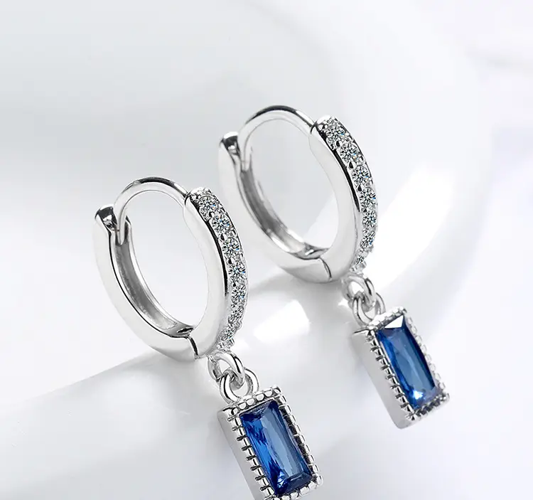 Women Korean Artistic Sweet Blue Zircon Earrings — feature 1