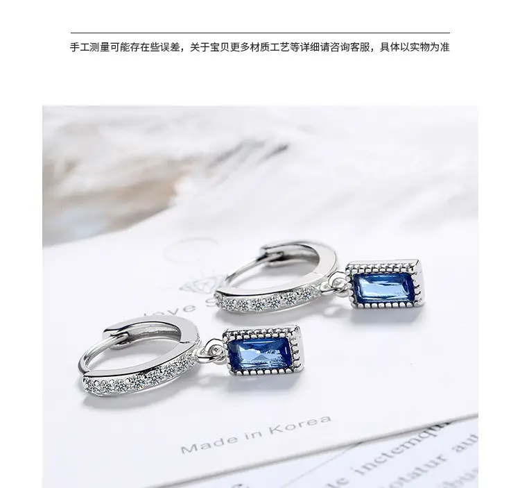 Women Korean Artistic Sweet Blue Zircon Earrings — feature 4