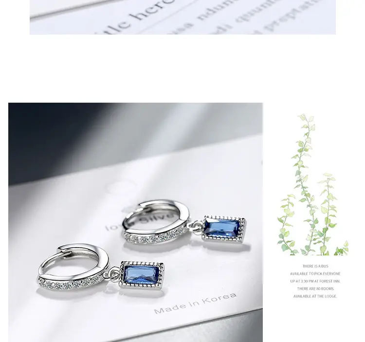 Women Korean Artistic Sweet Blue Zircon Earrings — feature 5