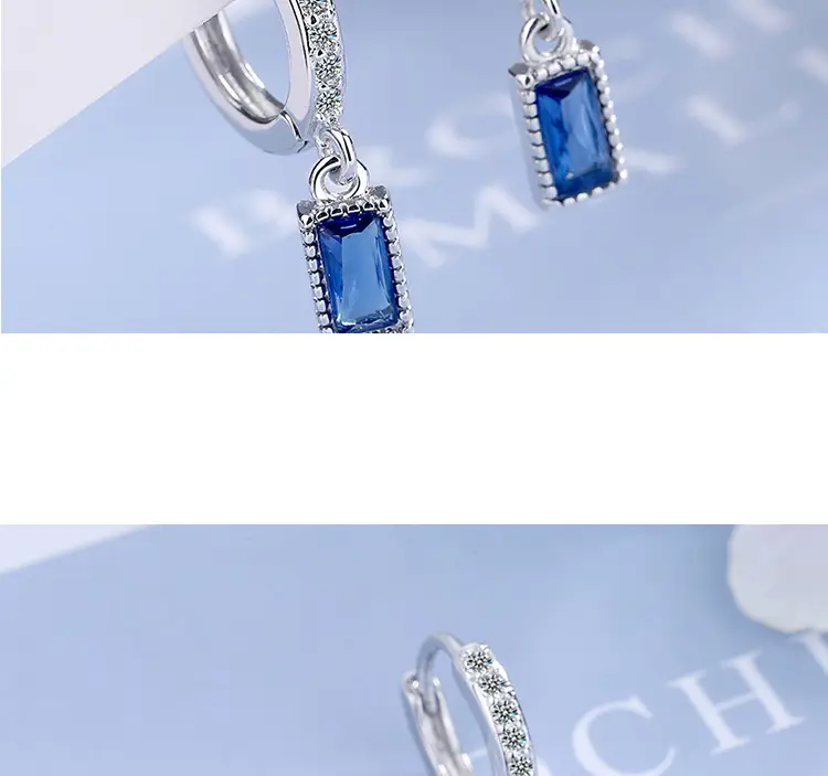 Women Korean Artistic Sweet Blue Zircon Earrings — feature 7