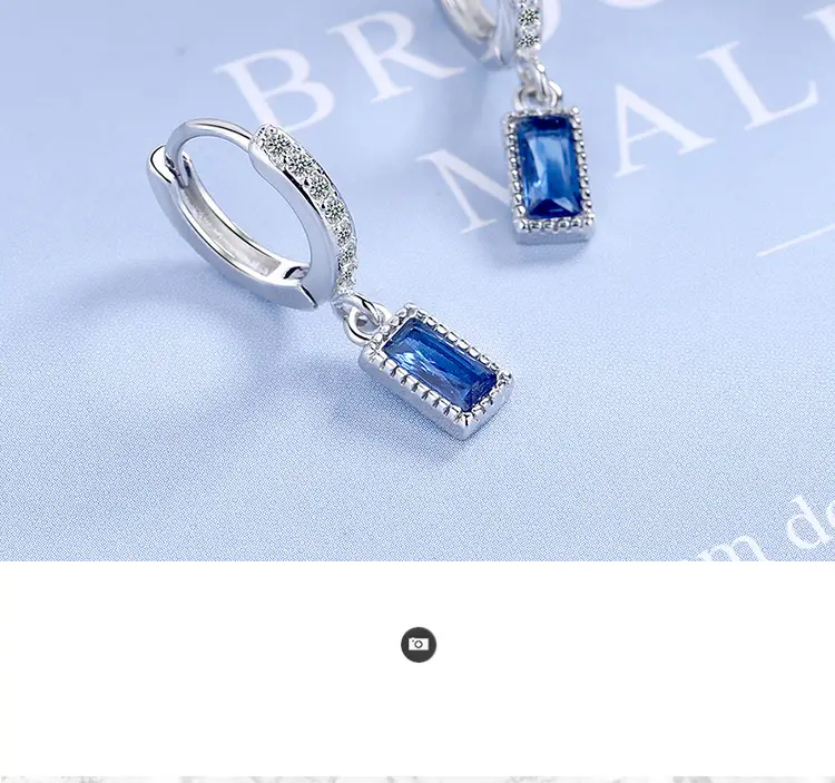 Women Korean Artistic Sweet Blue Zircon Earrings — feature 8