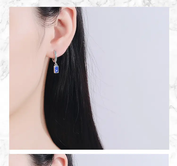 Women Korean Artistic Sweet Blue Zircon Earrings — feature 9