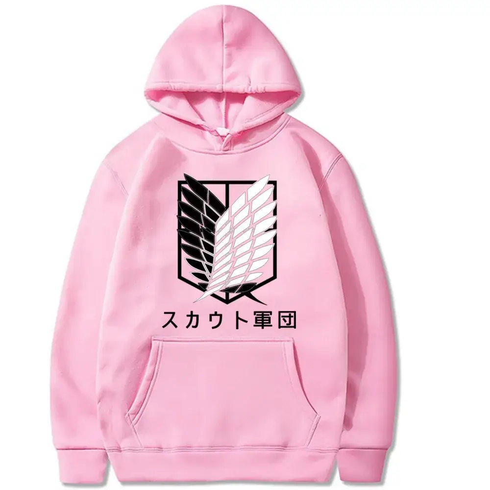 Pink Cross-Brand Attack on Titan Hoodie for Men - Image 12