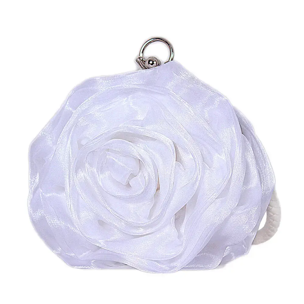 Three-Dimensional Satin Evening Bag Purple Gold Bridal Gift