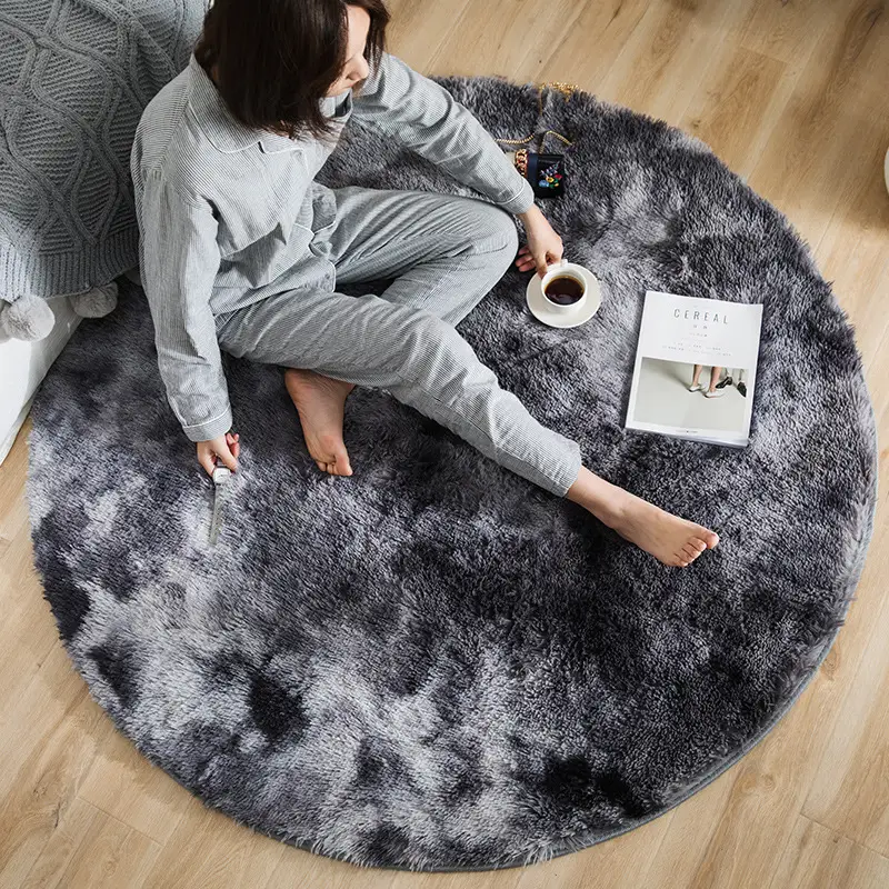Nordic Ins Tie-Dye Gradient Round Yoga Mat Carpet - Image 14