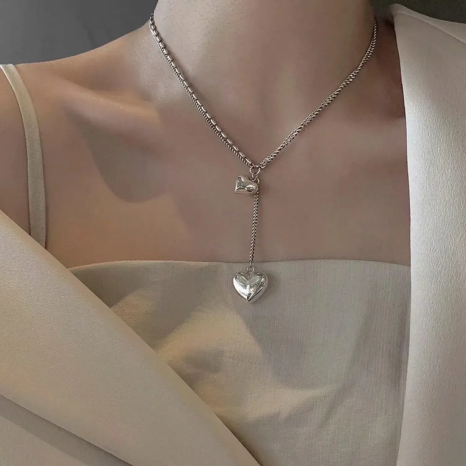 Titanium Heart Chain Necklace for Women - Image 4