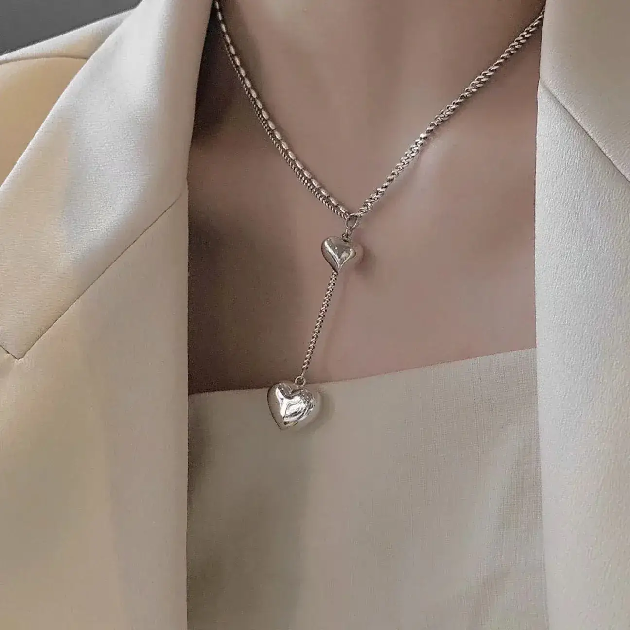 Titanium Heart Chain Necklace for Women - Image 5