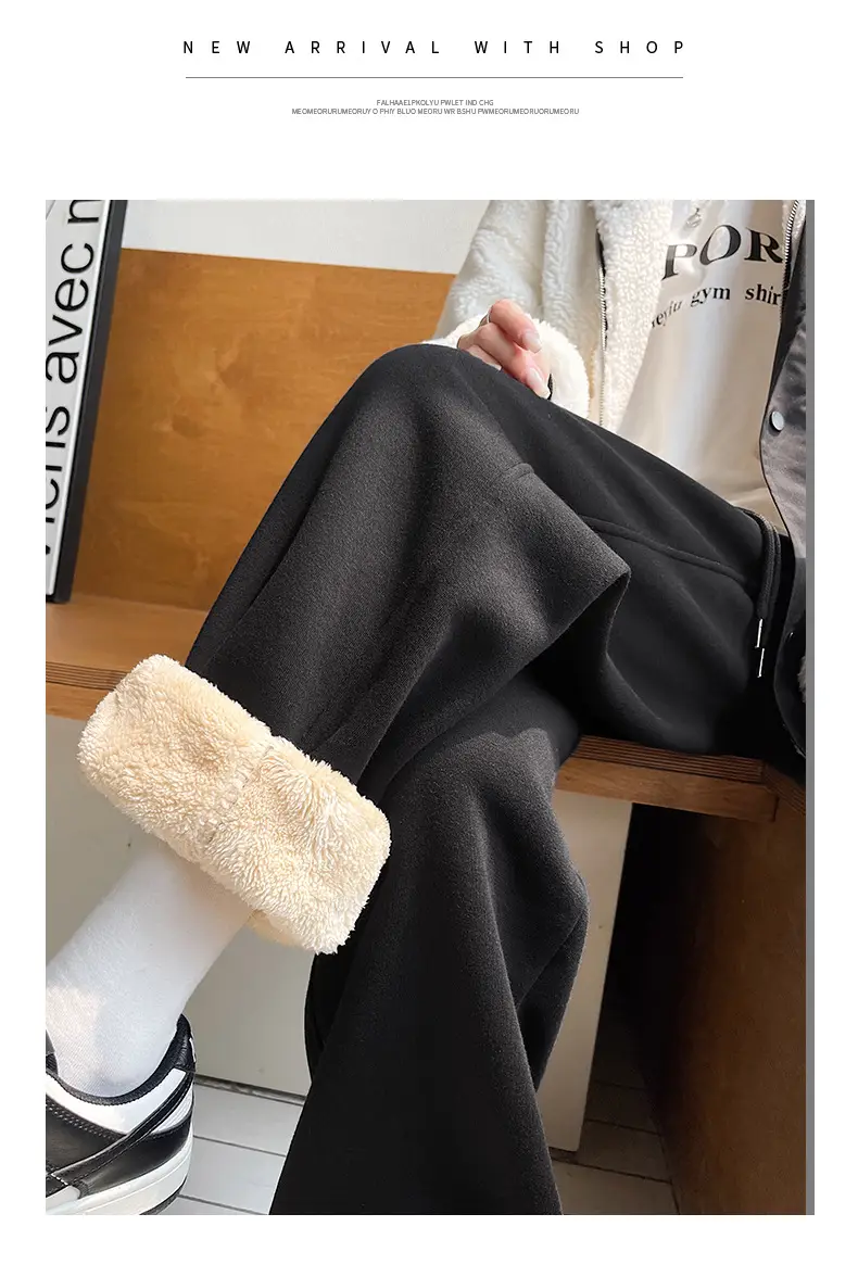 Fleece Lined Women Sweatpants Grey Loose Jogger Harem — feature 26