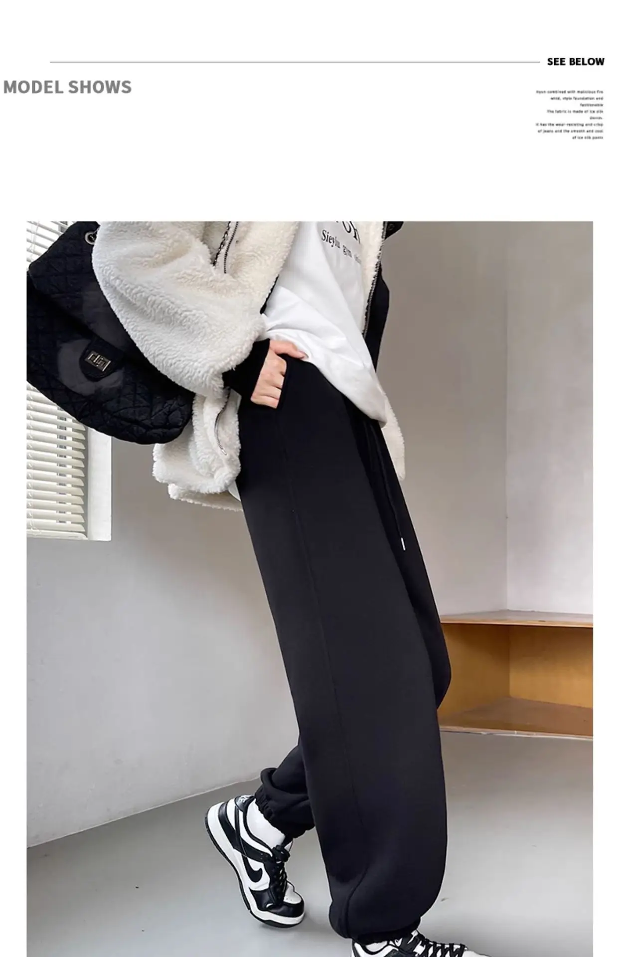 Fleece Lined Women Sweatpants Grey Loose Jogger Harem — feature 27