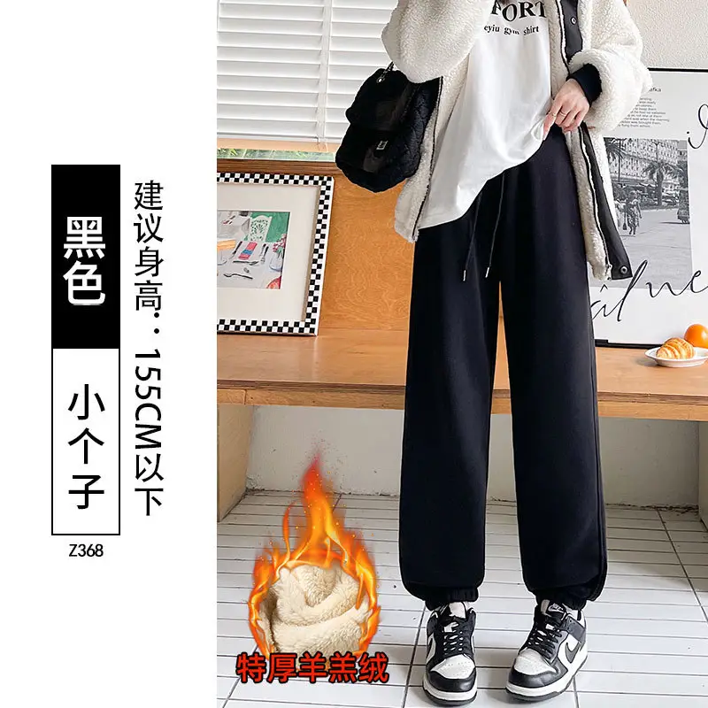 Fleece Lined Women Sweatpants Grey Loose Jogger Harem - Image 2