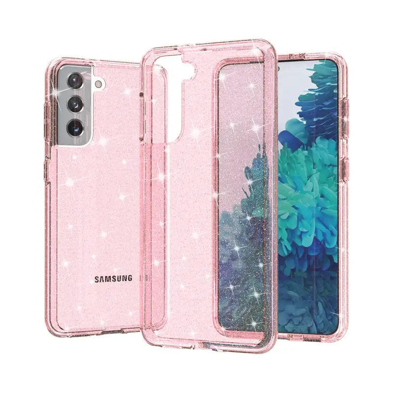 Samsung S21 Transparent Glitter Phone Case - Image 2
