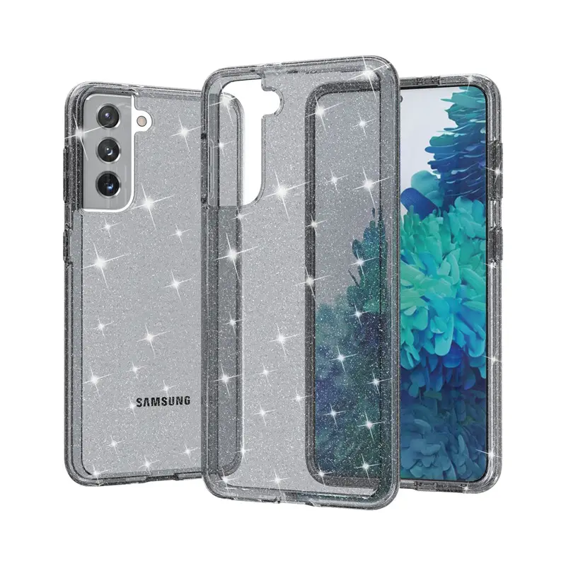 Samsung S21 Transparent Glitter Phone Case - Image 3