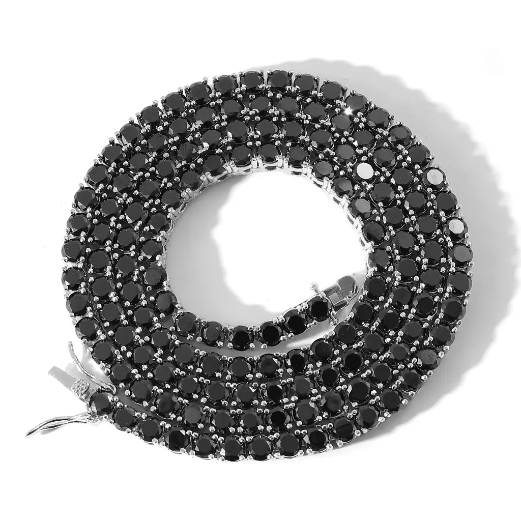 Black Zircon Hip-Hop Necklace for Men - Image 5