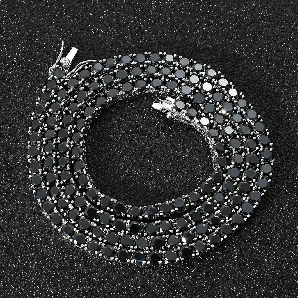 Black Zircon Hip-Hop Necklace for Men - Image 7