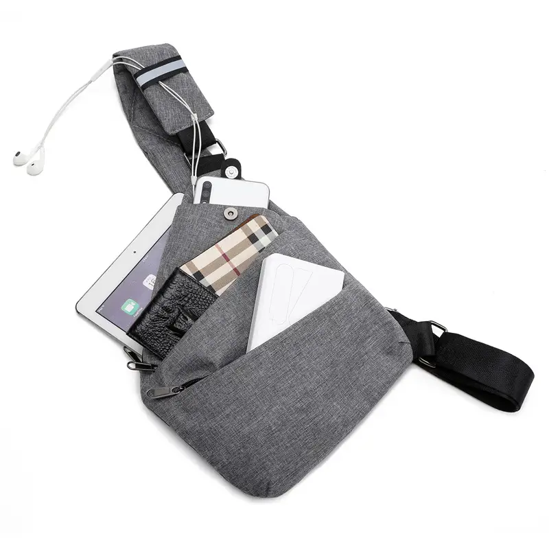 Men's Blue Crossbody Bag with Adjustable Strap