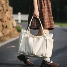 Women's Canvas Crossbody Bag Large Capacity Korean School Lunch Bag — feature 3