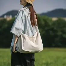 Women's Canvas Crossbody Bag Large Capacity Korean School Lunch Bag — feature 5