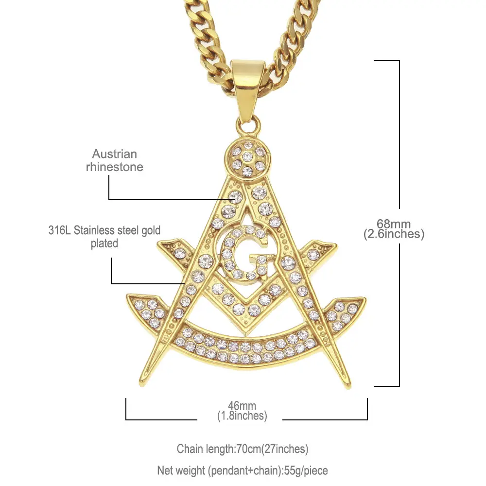 European & American Cross-Border Hiphop Pendant Necklace - Image 4