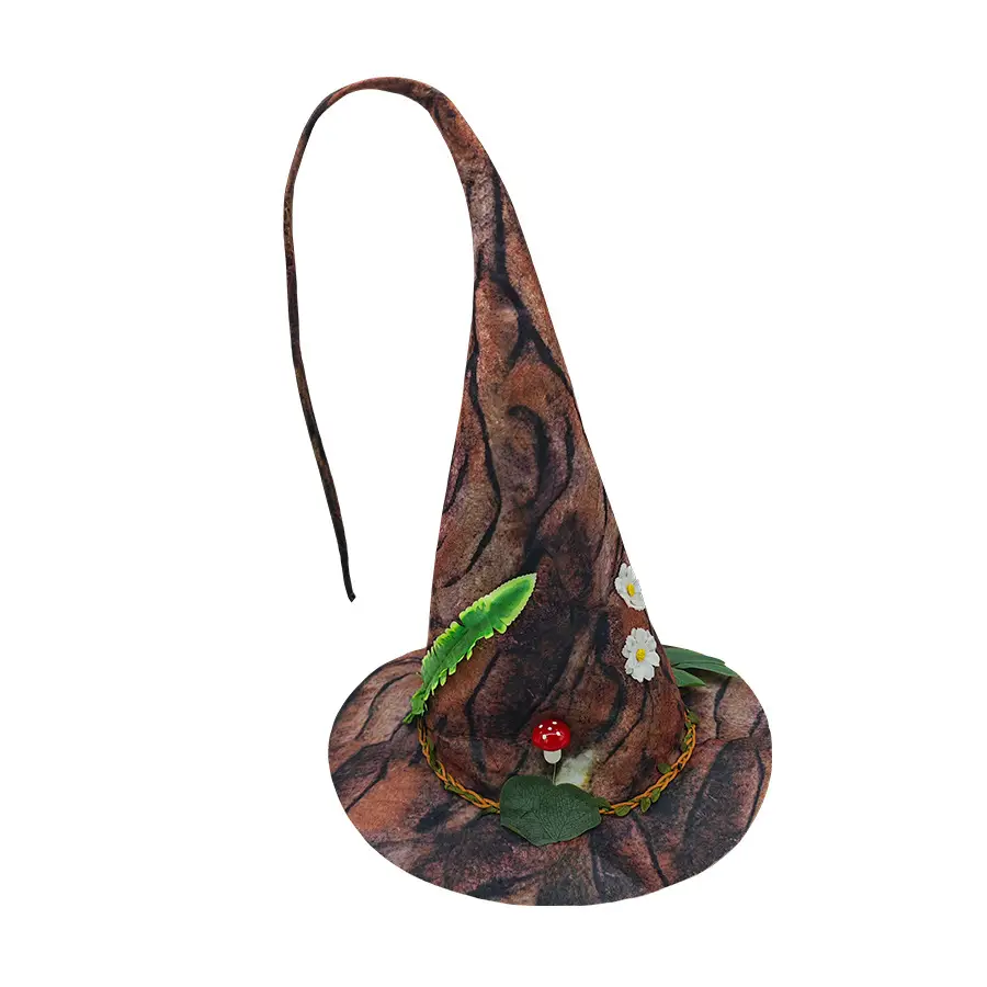 Felt Bark Witch Hat for Halloween Dance Party Cosplay