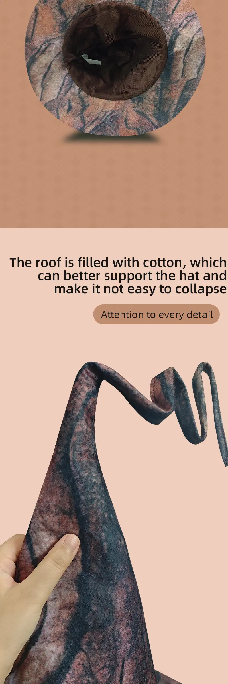 Felt Bark Witch Hat for Halloween Dance Party Cosplay — feature 6