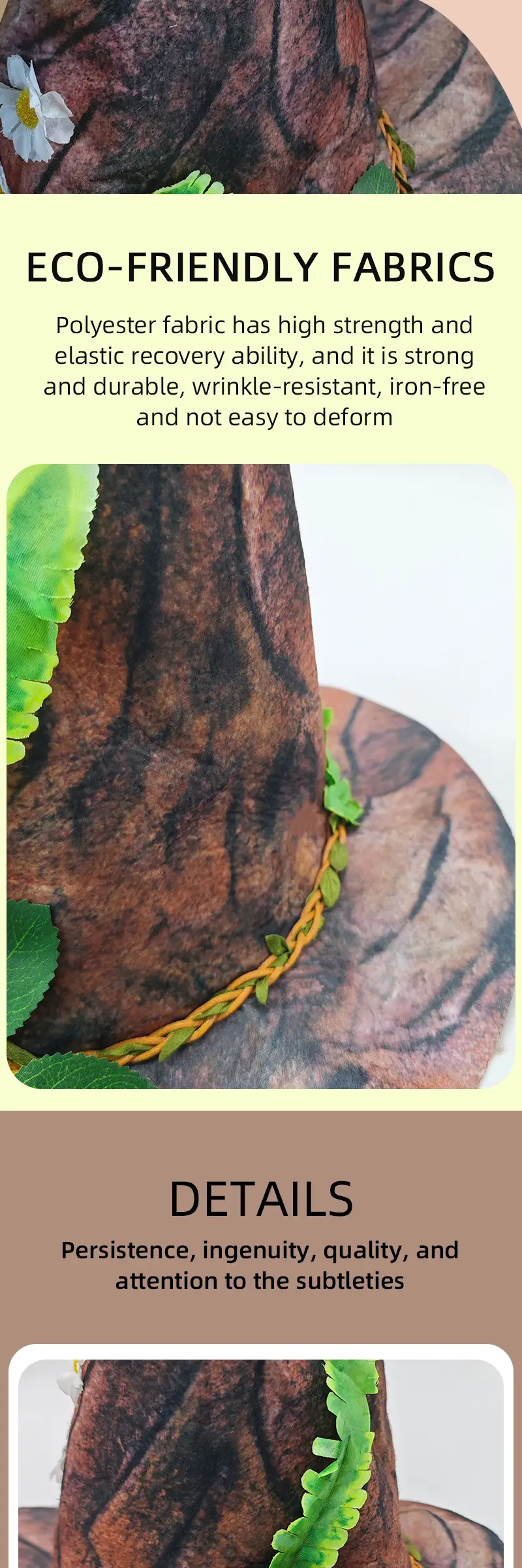 Felt Bark Witch Hat for Halloween Dance Party Cosplay — feature 7