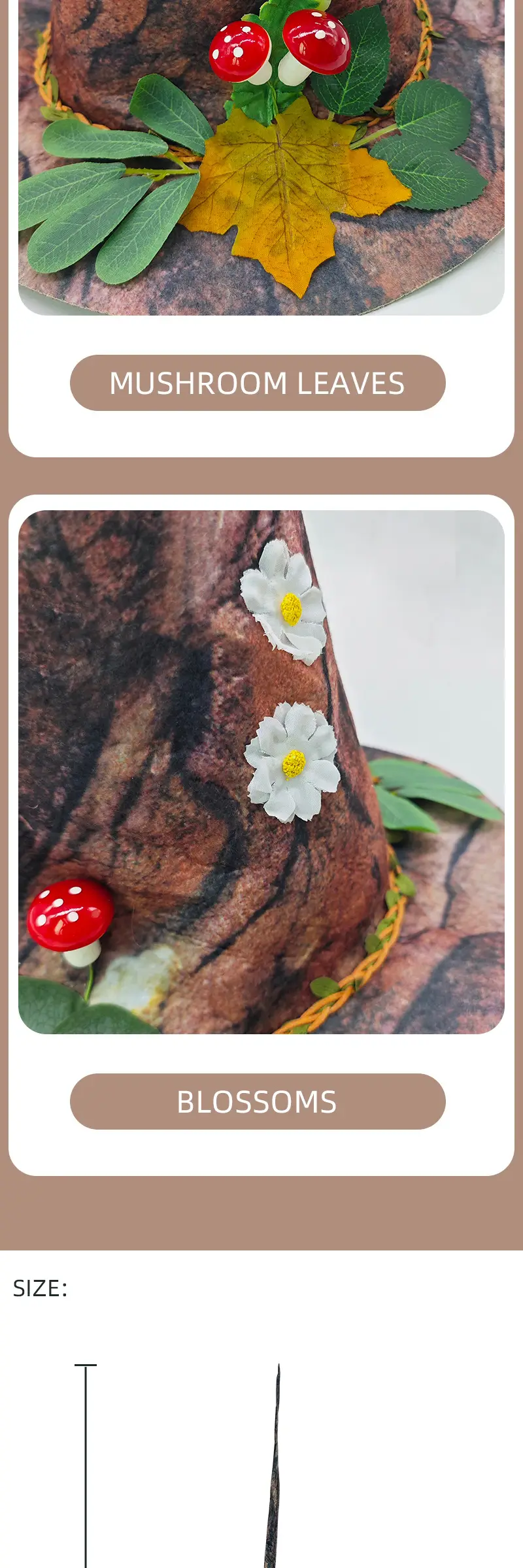 Felt Bark Witch Hat for Halloween Dance Party Cosplay — feature 8