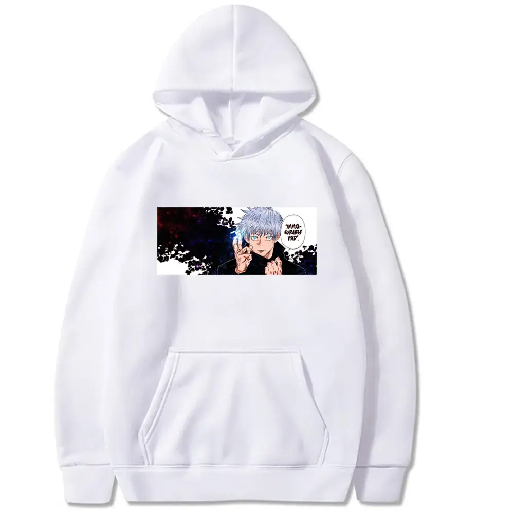 Men Grey Hoodie with Anime Print Fleece - Image 13