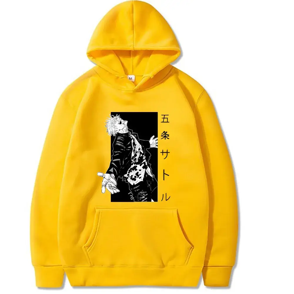 Men Grey Hoodie with Anime Print Fleece - Image 2