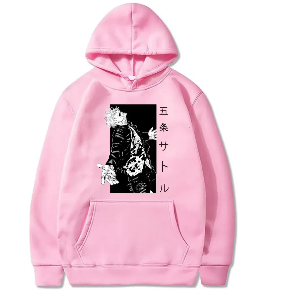 Men Grey Hoodie with Anime Print Fleece - Image 6