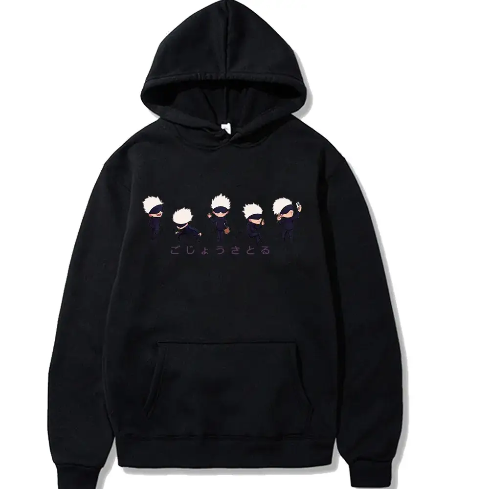 Men's Red Satoru Gojo Hoodie Fleece Lined - Image 11