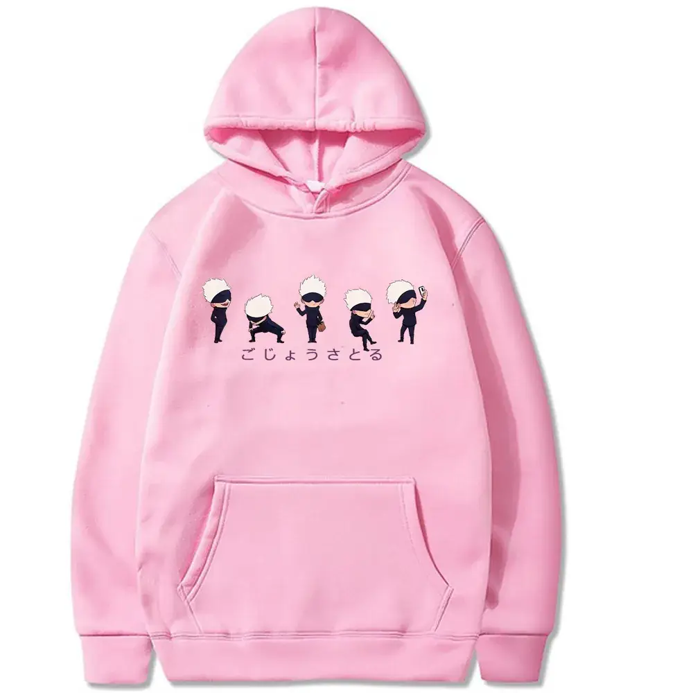 Men's Red Satoru Gojo Hoodie Fleece Lined - Image 12