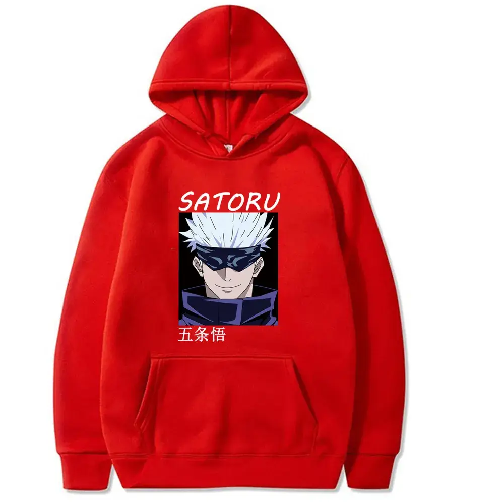 Men's Red Satoru Gojo Hoodie Fleece Lined - Image 3