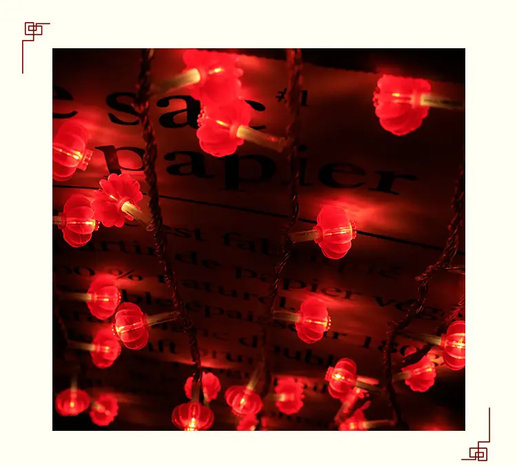 Red Lantern Hanging String Lights Spring Festival Decoration — feature 3