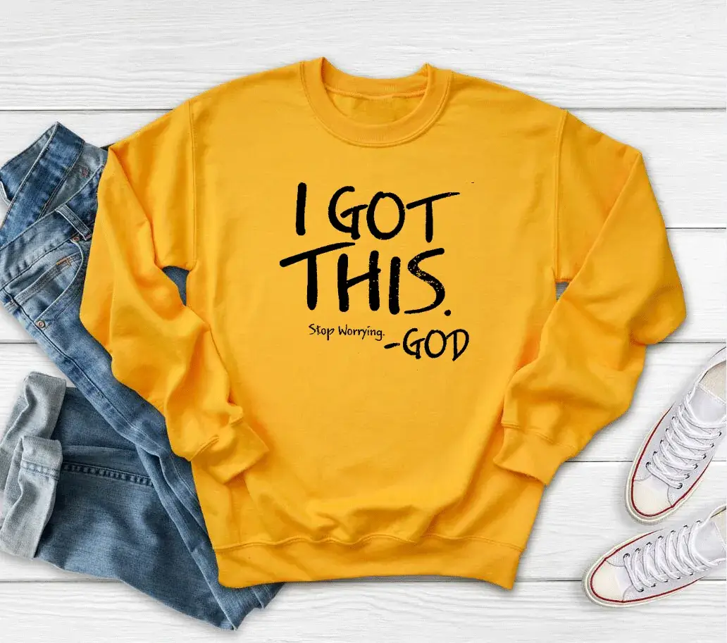 I Got This Stop Worshipping God Gray Crewneck Sweatshirt - Image 4