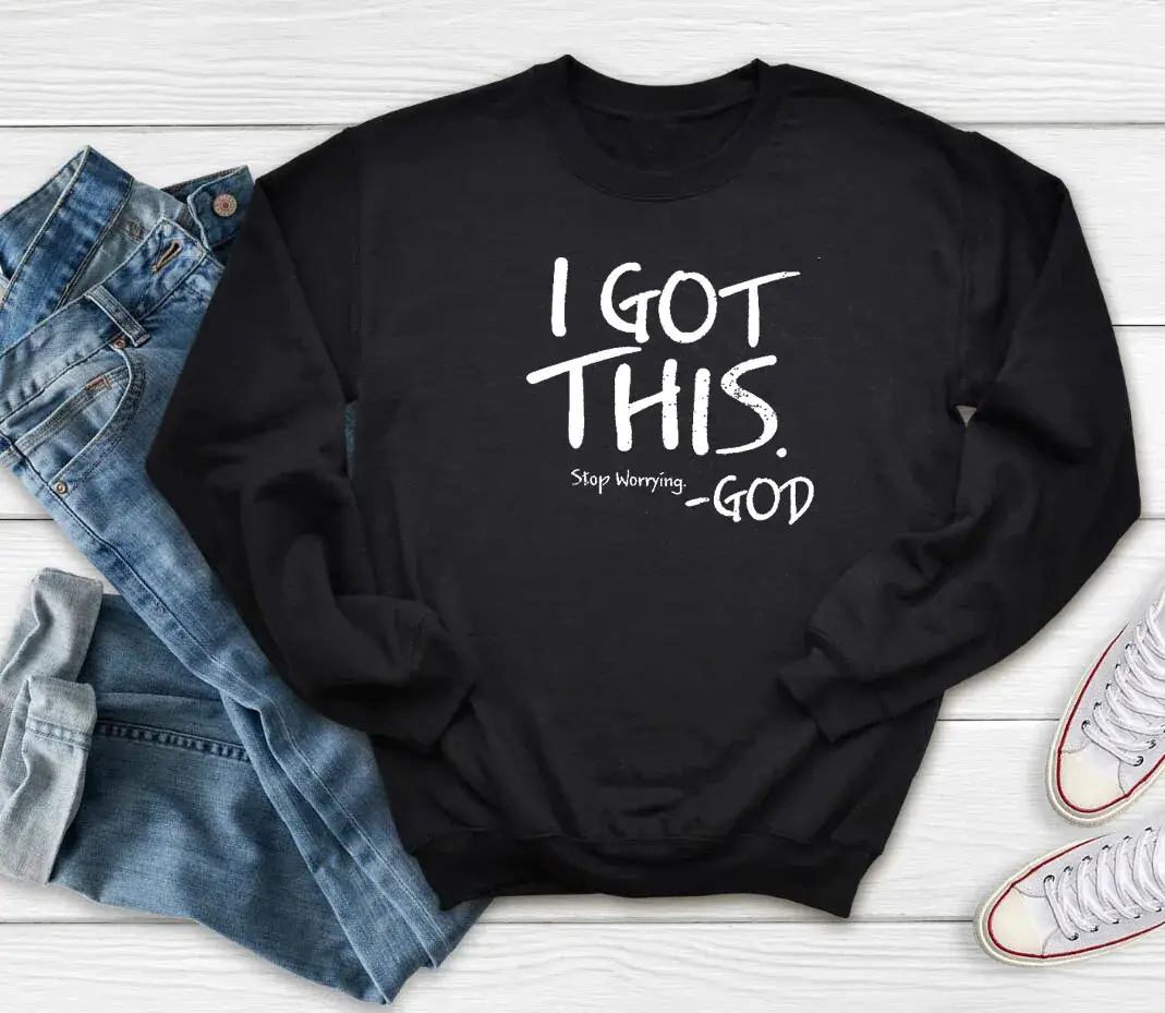 I Got This Stop Worshipping God Gray Crewneck Sweatshirt - Image 2