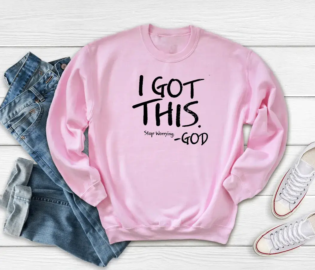 I Got This Stop Worshipping God Gray Crewneck Sweatshirt - Image 5