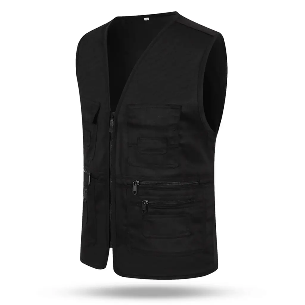 Blue Sleeveless Vest with Zip Front & Pocket - Image 2